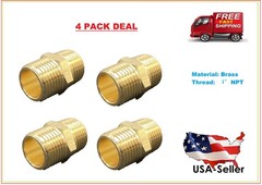 4 Pack Hex Bushing 1 Inch” NPT Nipple Pipe Fitting Brass