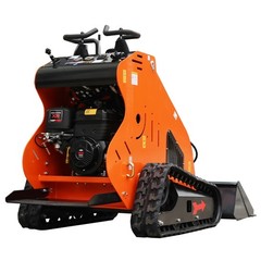 24HP Mini Skid Steer Tracked Loader 3-Pumps 2-Cylinder Gas Engine +3 Attachments