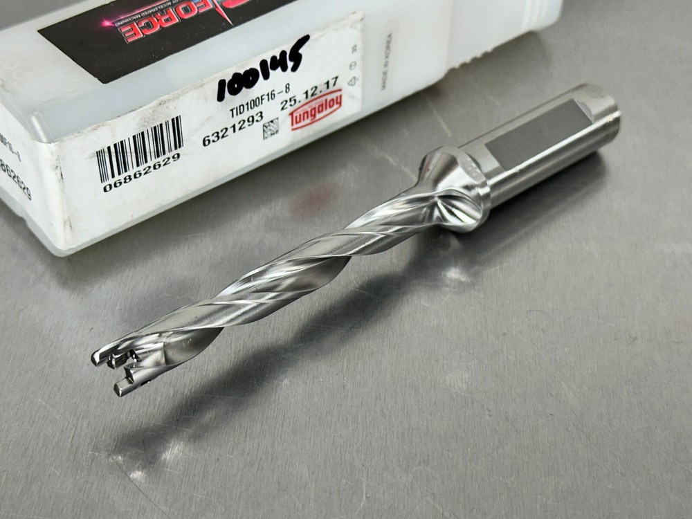 Tungaloy TID100F16-8 Indexable Drill 10mm 8xD Drill Meister Replaceable Tip
