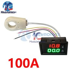 DC0-300V 50/100/200/400A Digital Current Voltage Meter Hall Ammeter Voltmeter