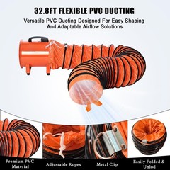 12 in Utility Blower Exhaust Fan with 32.8 ft Duct 3500 r/min & 3500 CFM