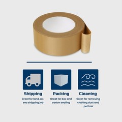 Kraft Packing Tape, Brown Kraft Gummed Tape for Packing Boxes, Shipping Cardb…