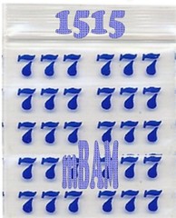 100 PACK BLUE LUCKY 777s 1515 Apple Zip Baggies 1.5×1.5″ Mini POLYBAGS
