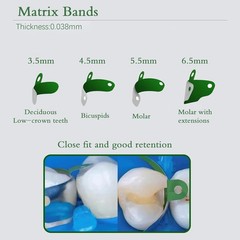 Dental Matrix Bands PTFE Non-Stick Coating Sectional Contoured Metal Matrices