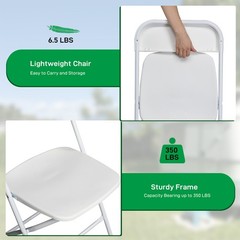8 PCS Plastic Folding Chairs Stackable Wedding Party Camping Dining Seats Home
