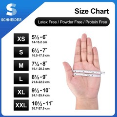 Schneider Nitrile Exam Gloves, Black, XL, 100-ct Box, 4-mil, X-Large, Black