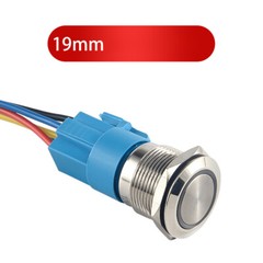 12/16/19/22mm Waterproof Momentary / Latching LED Push Button Switch Metal 3~24V