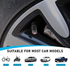 4 PCS Car Tire Valve Stem Caps, Leakproof Auto Rim W Size: UK FlagColor: Black