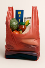 Bags 1/6 Large 21 x 6.5 x 11.5 Red T-Shirt Plastic Grocery Shopping Bags