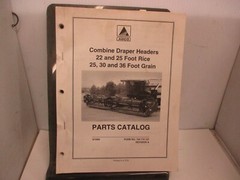 Agco Parts Catalog Combine Draper Headers 22 and 25 foot rice 700 7019 137