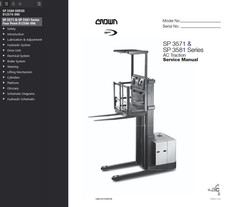 Crown SP3505-30, SP3510-30, SP3520-30 Forklift Repair Service Manual PDF USB