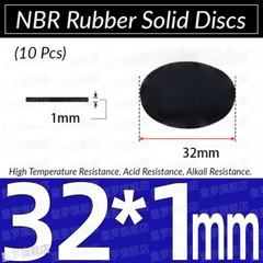 NBR Rubber Solid Discs Flat Round Pad Sealing Non-Slip Cushioning 1mm-10mm Thick