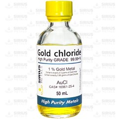 Gold Chloride – 1.725% as HAuCl4 (1.0% as Gold metal) – 50 mL in Glass Bottle