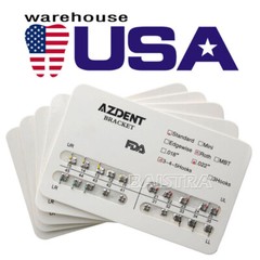 AZDENT Dental Orthodontic Brackets Braces Metal Standard Roth Slot.022 Hooks 345