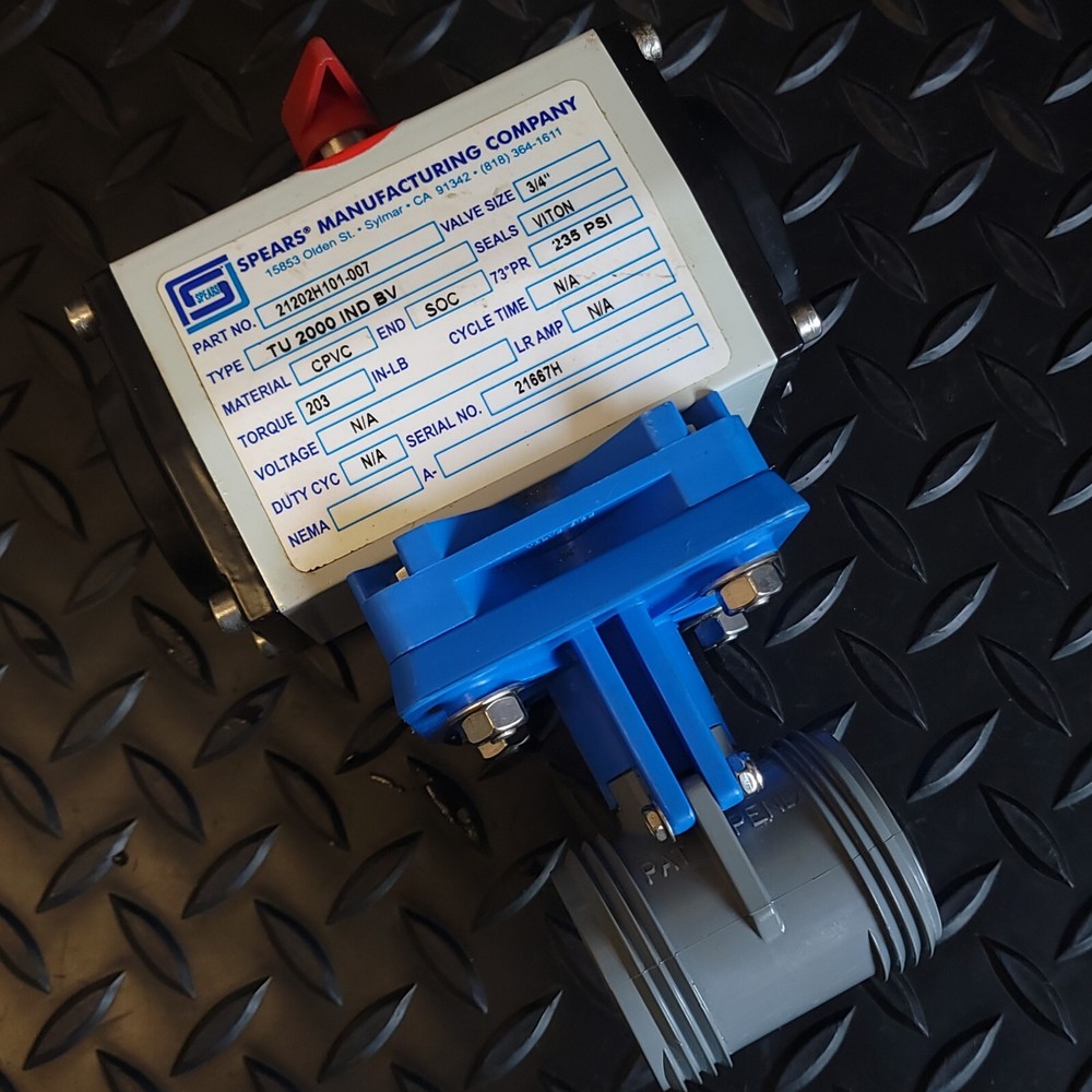 Spears – 21202H101-007 – True Union 2000 Premium Actuated Ball Valve – CPVC Body