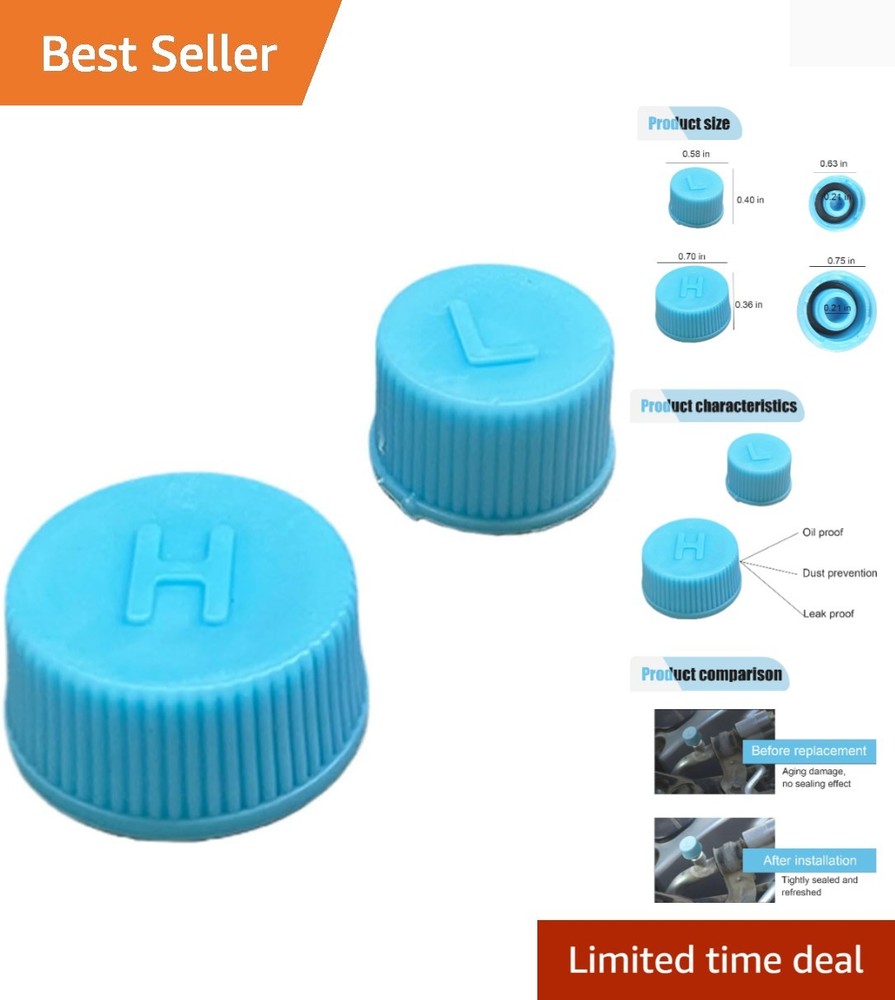 Luxury Leakproof A/C Valve Core Caps – R134a System, 2PCS for Passenger Cars