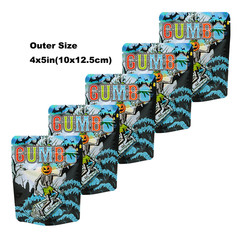 3.5g Smell Proof Mylar Bags Resealable Zip Seal Stand Up Food Pouches 100Pcs