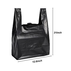 Heavy Duty Plastic Grocery Bags 100 Pack with Handles 12.6×6.5×21 Retail Bags