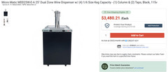 Micro Matic MDD23W 25″ Dual Zone WINE Dispenser w/ (4) 1/6 Size Keg Capacity