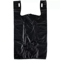 Bags 1/6 Large 21 x 6.5 x 11.5 Black THANK YOU T-Shirt Plastic Shopping Bags