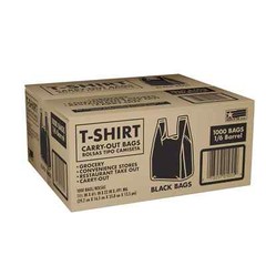 Black T-Shirt Carryout Bags, 11.5″ x 6.5″ x 22″ 1000 ct.