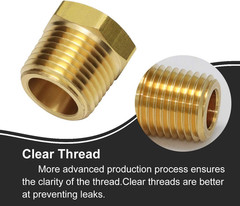 2Pcs 1/2 Inch NPT Male to 1/4 Inch NPT Female Reducer Brass Pipe Hose Tube Fitti