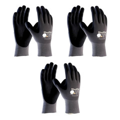 MaxiFlex 34-874 Ultimate Gloves Black Nylon/Nitrile – Medium Size Pack of 3