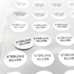 300 pcs “STERLING SILVER” Adhesive Labels – 10mm Round Stickers for Jewelry