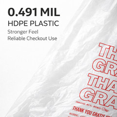 Bags 1/6 Large 21 x 6.5 x 11.5 THANK YOU T-Shirt Plastic Grocery Shopping Bags