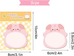 16 Packs Cartoon Animal, Self-Stick Note Pad Set, Cute Sticky Labels Shaped Mem