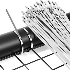 Metal Zip Ties with Stainless Steel Cable Tie Gun, Special Tool For Silver