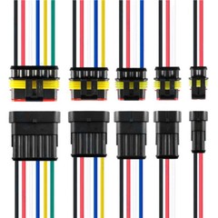 5/10 Sets Car Waterproof Electrical Wire Automotive Connectors 2/3/4/5/6Pin Plug