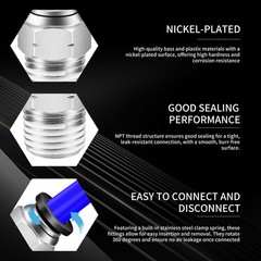 24 PCS 1/2 Push To Connect Fittings 1/2 Inch Tube OD x 1/4 Inch NPT Thread