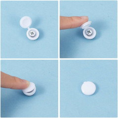1 Box 200Pcs 8 Colors Hinged Screws Cover Caps Fold Snap Covers Plastic Shutter