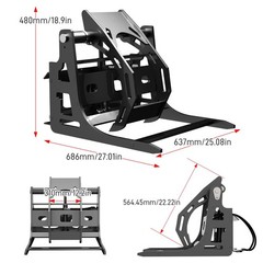 24HP Mini Skid Steer Tracked Loader 3-Pumps 2-Cylinder Gas Engine +3 Attachments