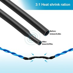 55 ft Dual Wall Adhesive Glue Lined Φ1/4″ (6.4mm) Heat Shrink Tubing 3:1 Ratio