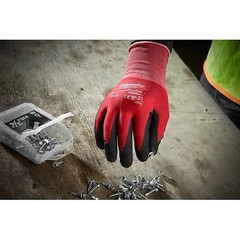 Milwaukee 48-22-8934 Cut Level 3 Dipped Work Gloves – 8″/M – Pack of 6