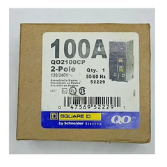 Square D QO2100CP 2 Pole 100A Plug-in Mini Circuit Breaker – Black