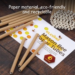 Mason Bee Nesting Tube Refill Kit 6″ Replacement Paper & Cardboard Tubes 60 Sets