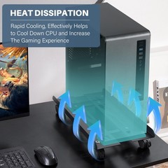 Hovadova Mobile PC Stand, Adjustable 16.9″L x 7.87″-10.11″W x 2.36″H, Black