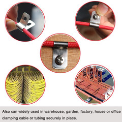 100 Pcs Fence Wire Clamps with 100 Pcs Screws, Stainless Steel Wire Clips Mount