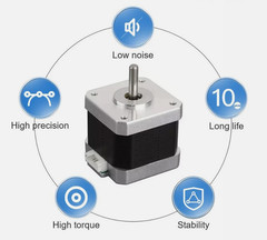 NEMA17 42mm Open-Loop Stepper Motor, 2-Phase 1.8°, 0.42Nm, Suitable for CNC