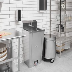 10 in. x 14 in. Hands-Free Hand Sink With Pedestal Base