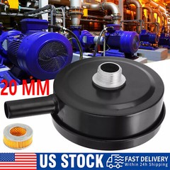 1/2″ 20mm Thread Air Compressor Intake Filter Muffler Silencer Black-Metal T5