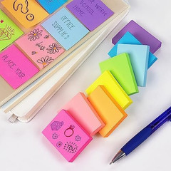 Sticky Notes 1.5X2 Inch Bright Colors Self-Stick Pads 8 Pads/Pack 100 Sheets/Pad