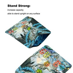 3.5g Smell Proof Mylar Bags Resealable Zip Seal Stand Up Food Pouches 100Pcs