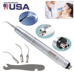 FDA Dental Piezo Air Ultrasonic Scaler 4-Hole Handpiece with 3 Scaler inserts US