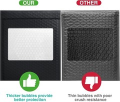 Jiaro Pack Poly Bubble Mailer Padded Envelope Mailers Bags 8.5×12″ 25Pc Black