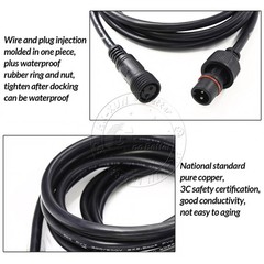 3 Pin Waterproof Extension Cable Connector Male Female Outdoor Led Light IP67