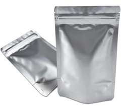 Mylar Bags (BEST) | 5×8” Heavy Duty Silver Stand Up Resealable Pouch (100 Count)